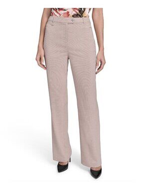 Calvin Klein Women's Straight-Leg Pants Polyester Beige Size 16 $99 SALE